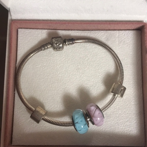 Pandora charm bracelet with 2 charms and 2 clips - Picture 6 of 6